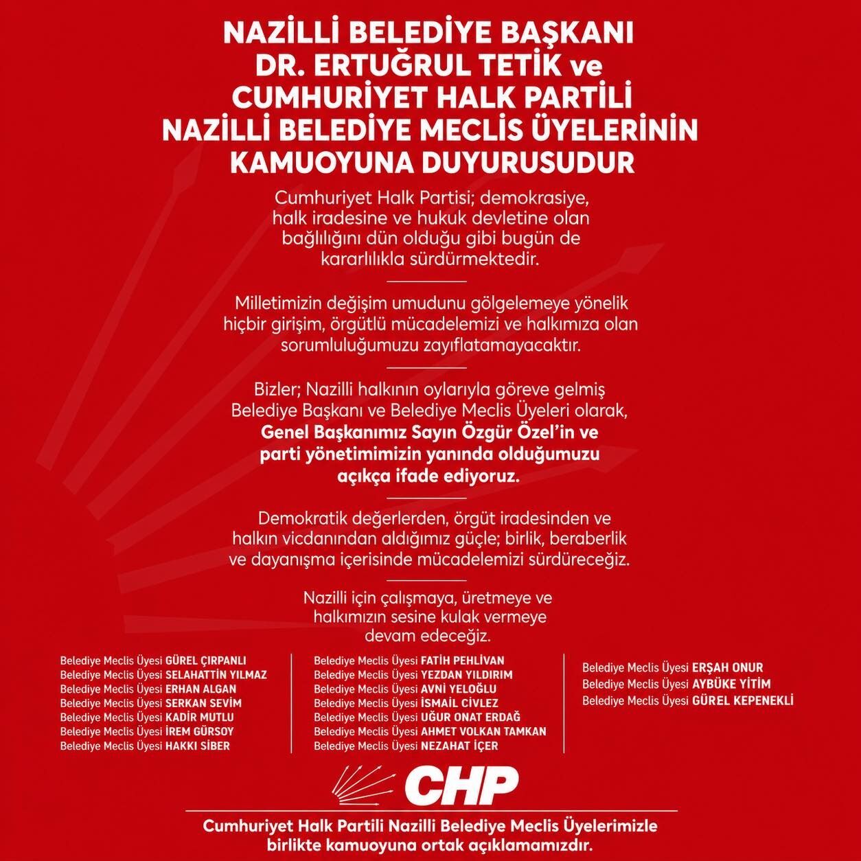 Nazilli'de CHP’li meclis üyeleri bölündü mü? Destek listesinde dikkat çeken eksiklik