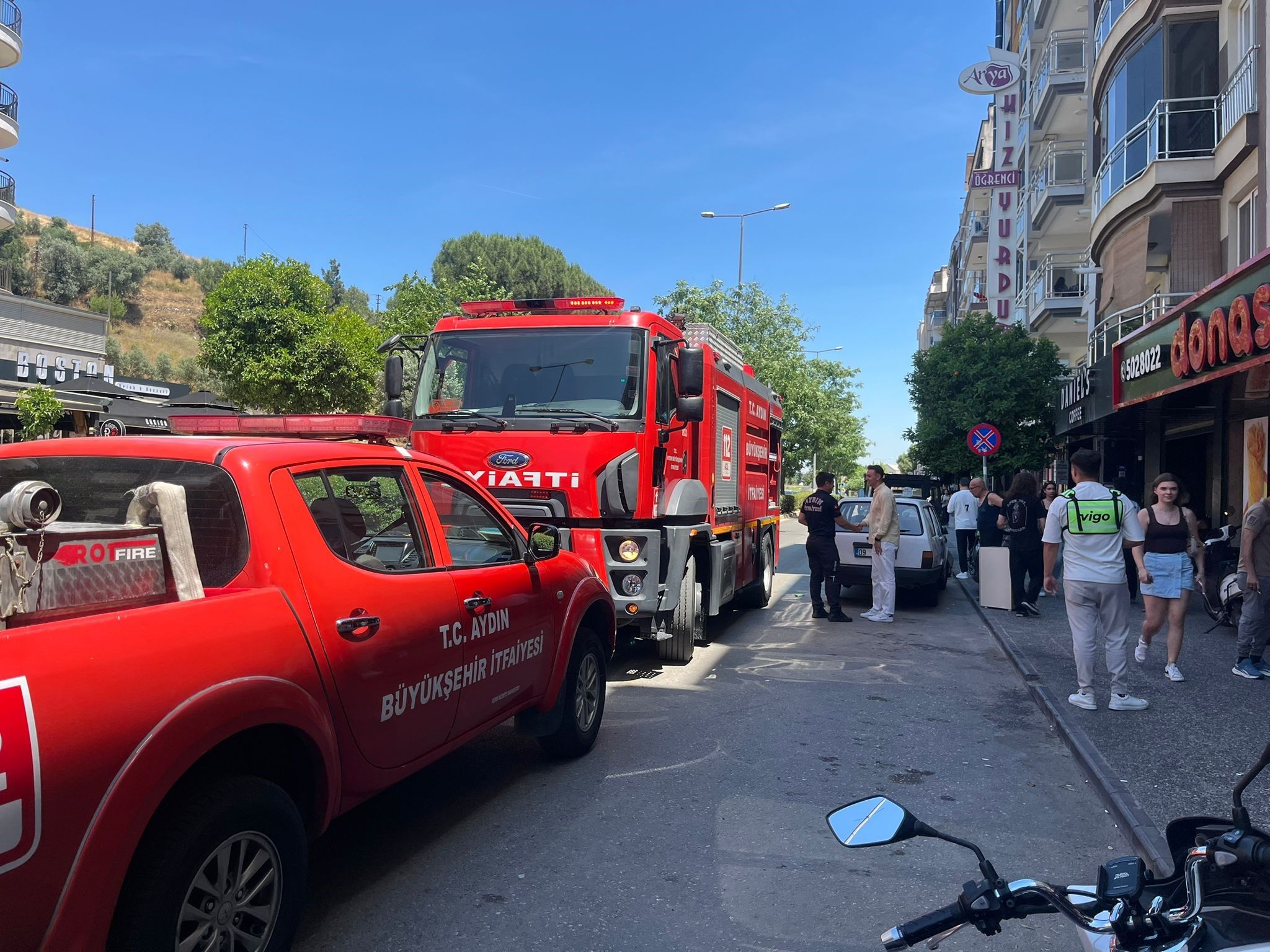 Aydın’da kafede korkutan yangın!