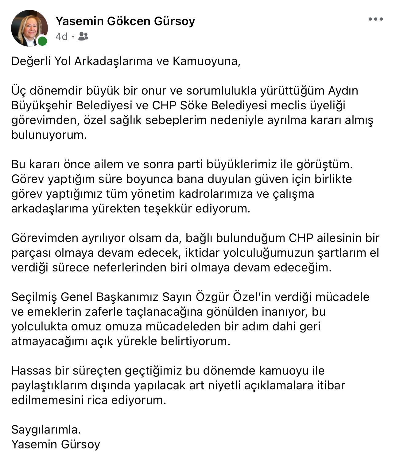 Chp Aydın'da Şok Istifa! Aydın Büyükşehir Meclis Üyesi Istifa Etti (2)