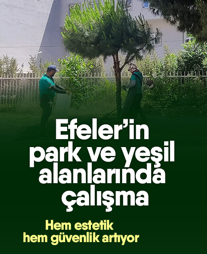 Efeler’in park ve yeşil alanlarında çalışma