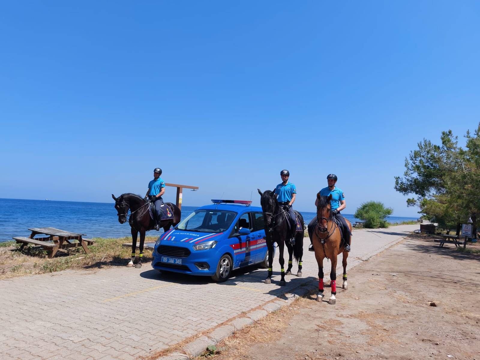 Kuşadası’nda atlı jandarmadan doğa nöbeti