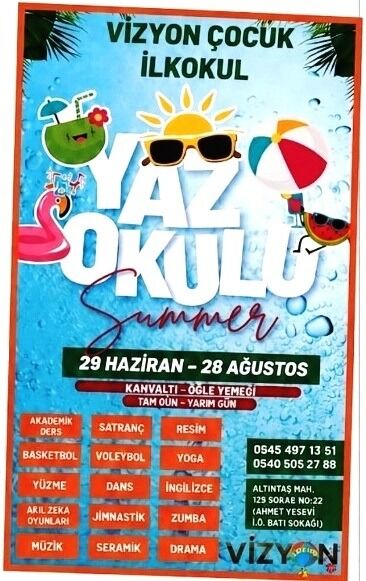 Vizyon Çocuk İlkokulu’nda ‘Yaz Okulu’ heyecanı başlıyor