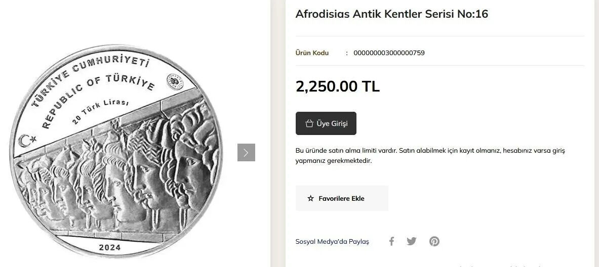 Aydın’a özgü gümüş hatıra para zamlandı