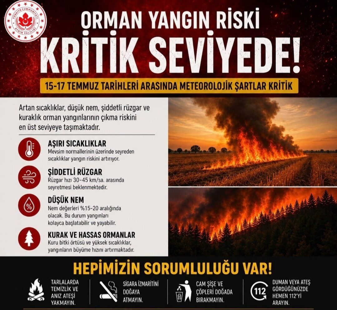 Aydın’da orman yangını alarmı! Vali Varol’dan kritik uyarı