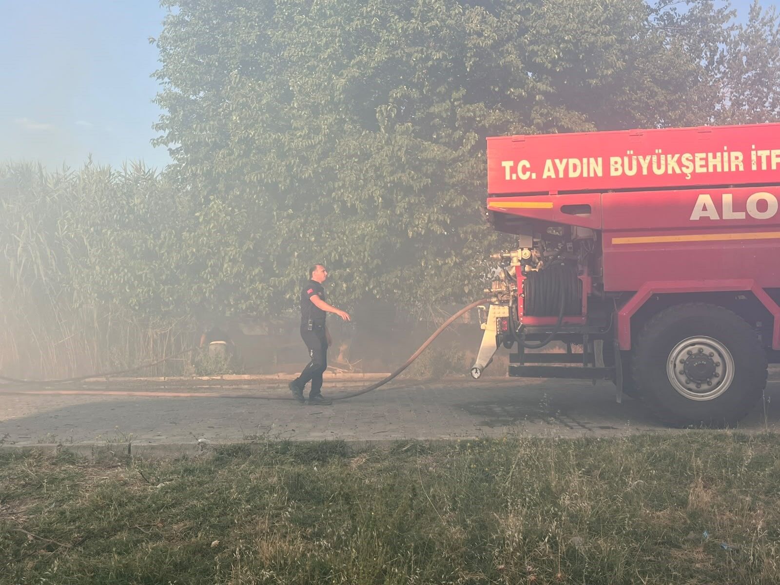 Aydın’da Yangın Paniği Alevler Hayvan Ağılına Sıçradı (2)