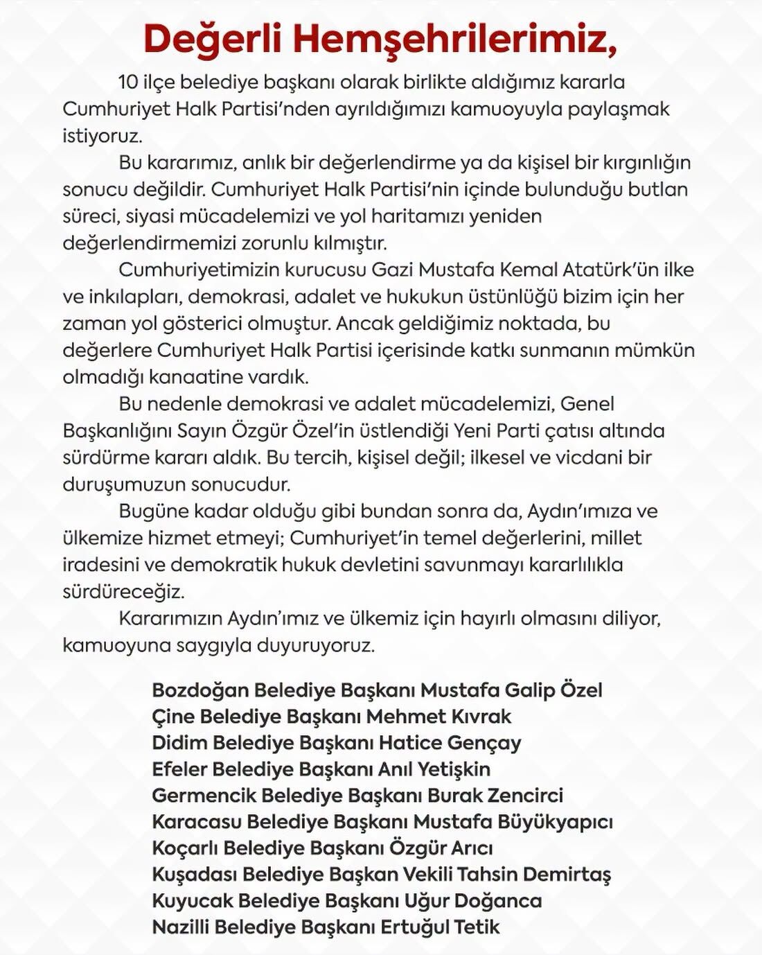 Başkan Kıvrak'tan erken duyuru: 10 ilçe belediye başkanından ortak karar