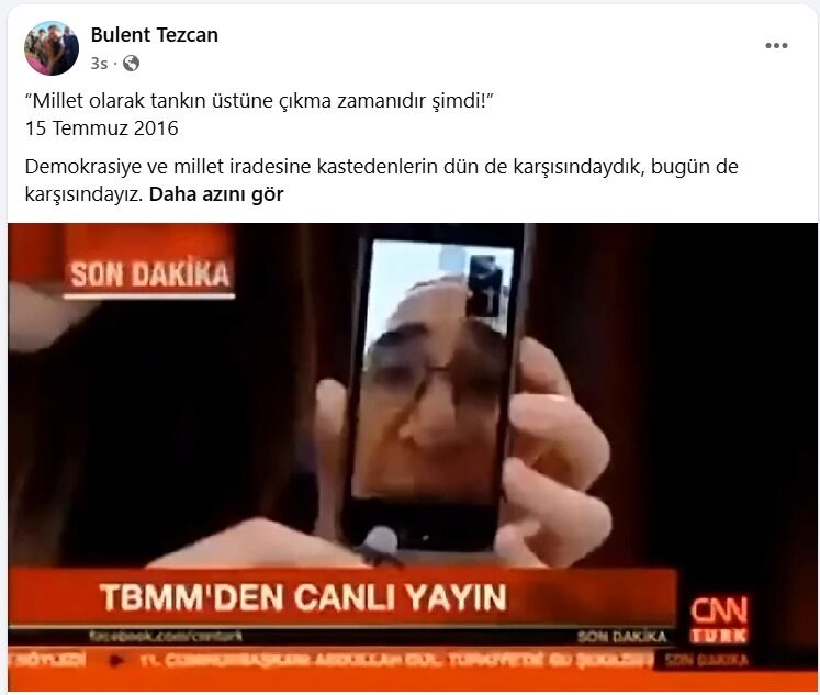 CHP’li Tezcan'dan, ‘15 Temmuz’ göndermesi: “Millet olarak tankın üstüne çıkma zamanıdır”