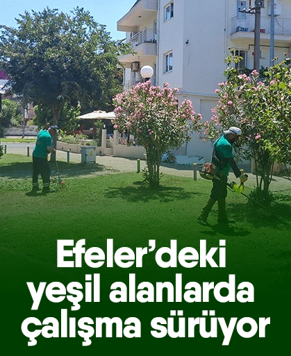 Efeler’deki yeşil alanlarda çalışma sürüyor