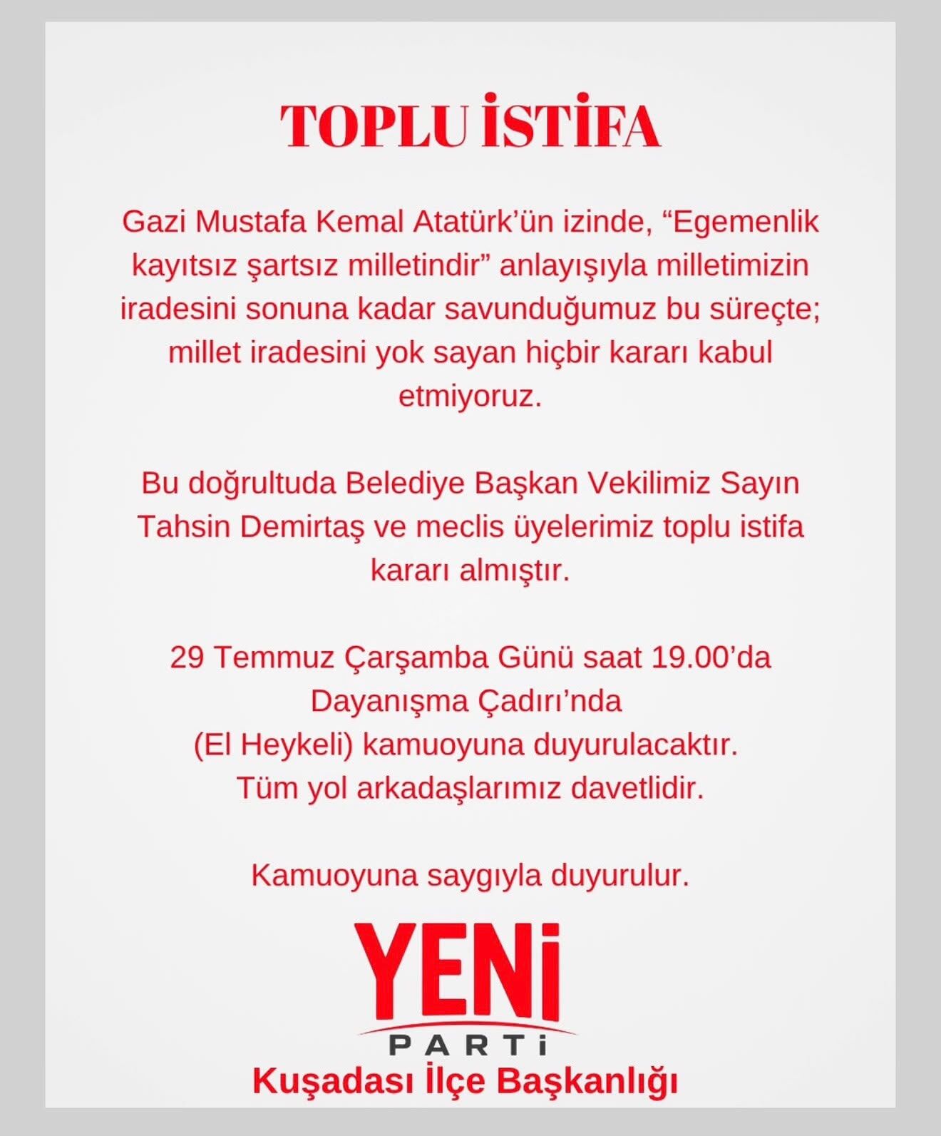 Kuşadası’nda Toplu Istifa! Demirtaş Ve Meclis Üyeleri Chp’den Ayrılıyor (1)