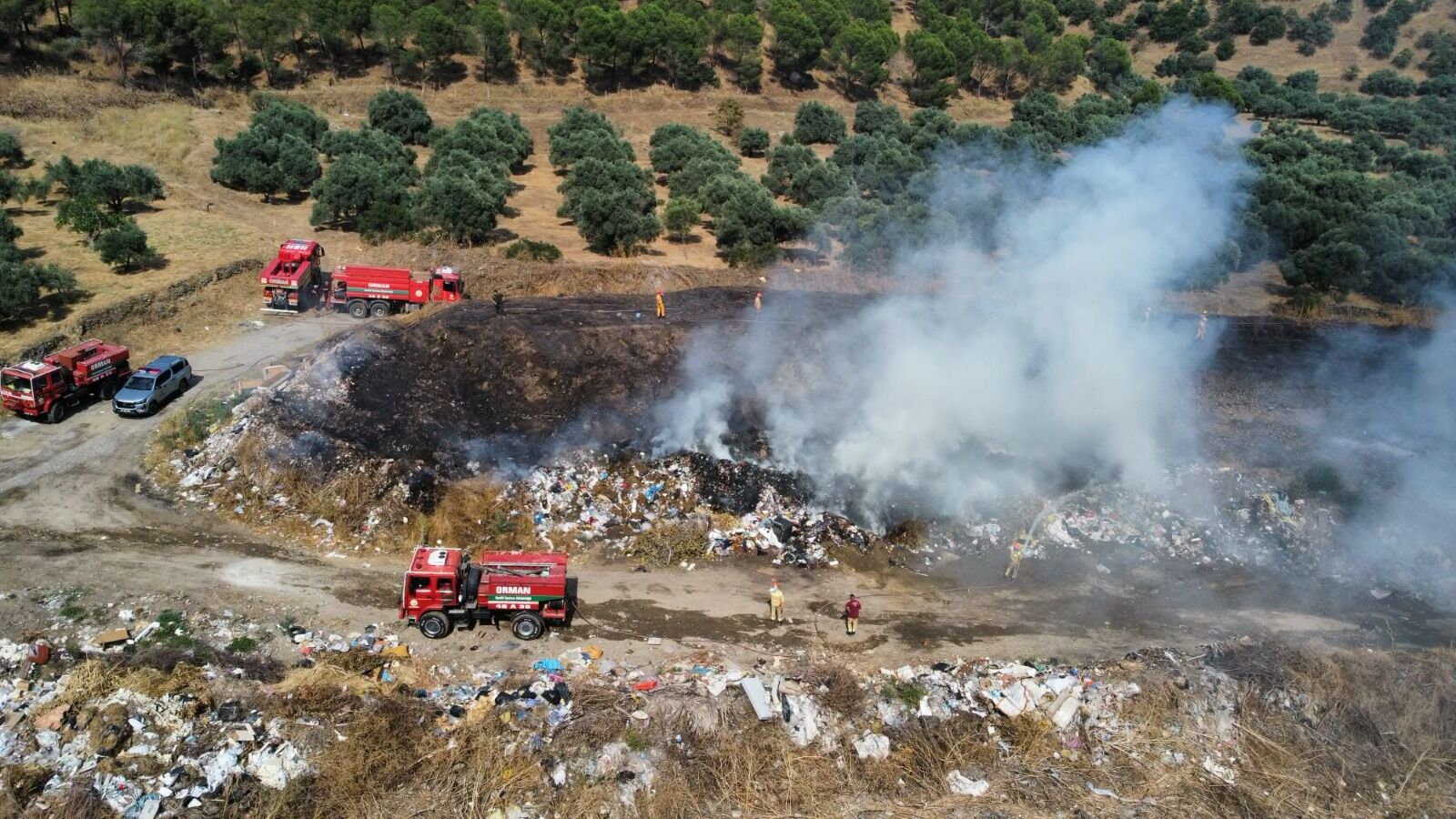Kuyucak’taki Eski Çöplükte Yangın Paniği Başkan Doğanca Bölgeye Koştu (1)