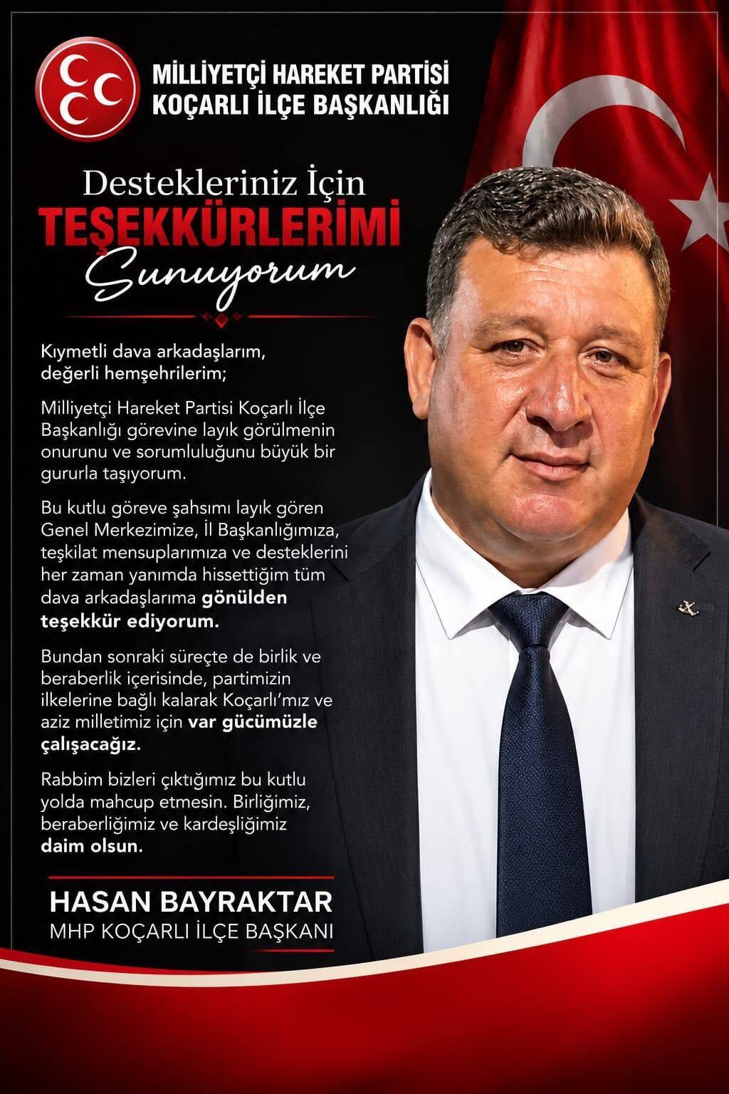 Mhp’li Başkan Bayraktar'dan Ilk Açıklama! “Koçarlı’mız Için Çalışacağız Rabbim Mahcup Etmesin” (1)