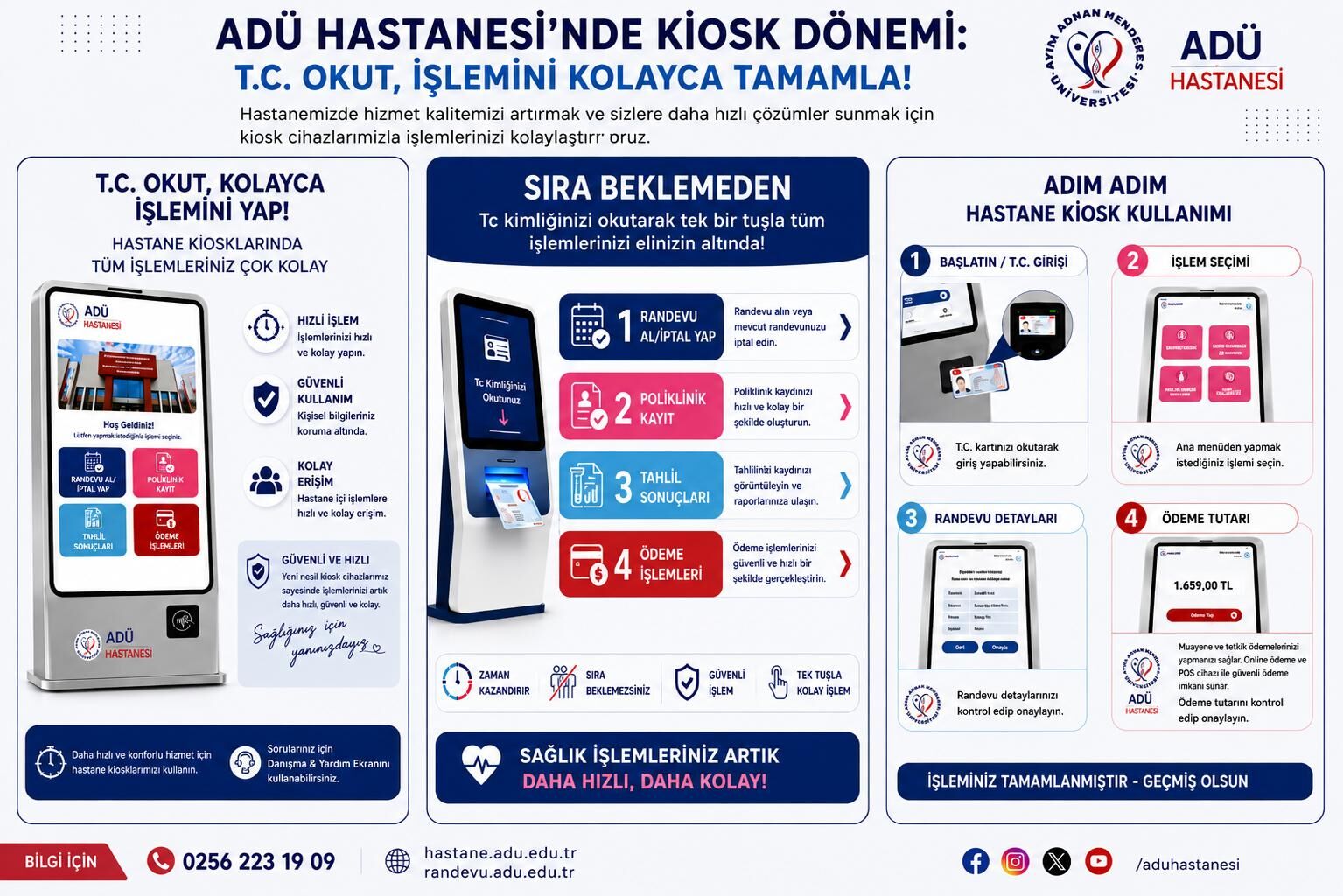 Adü Hastanesi’ne Yeni Cihaz Geldi İşlemler Kiosk Cihazlarıyla Daha Kolay Hale Gelecek