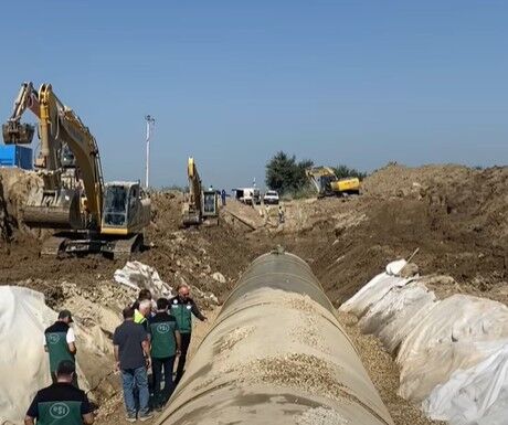 Aydın'a dev sulama projesi Koçarlı Bağarası 2. kısım ikmal inşaatında boru montajı sürüyor