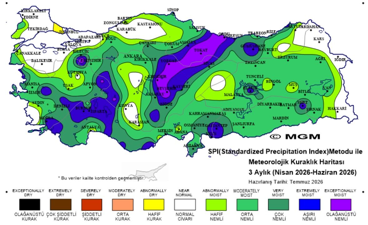 Aydın'da 3 Aylık Kuraklık Haritası Dikkat Çekti (3)