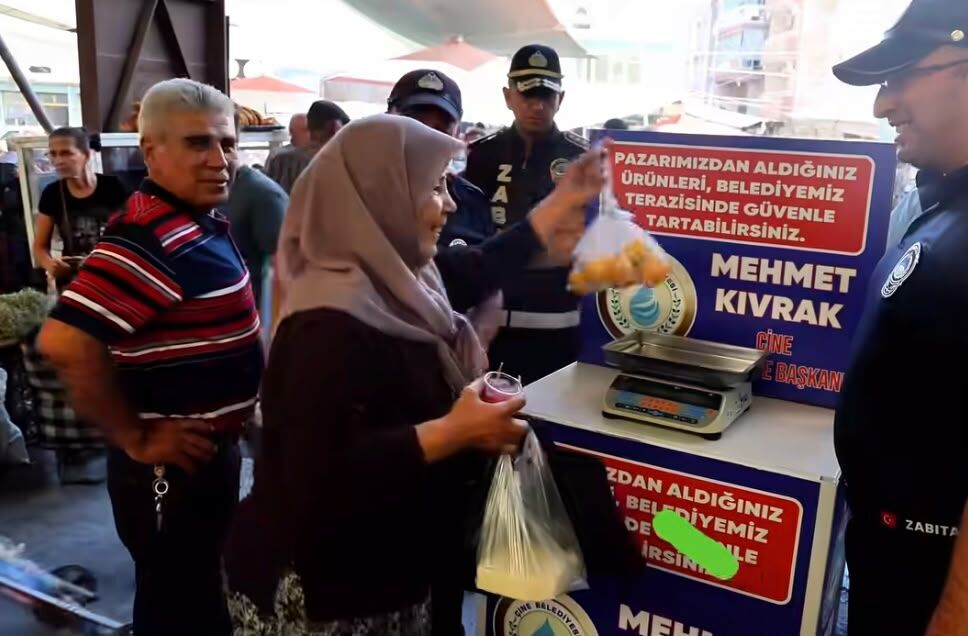 Çine pazarlarında yeni tedbir Vatandaşlar aldıklarını tartabilecek