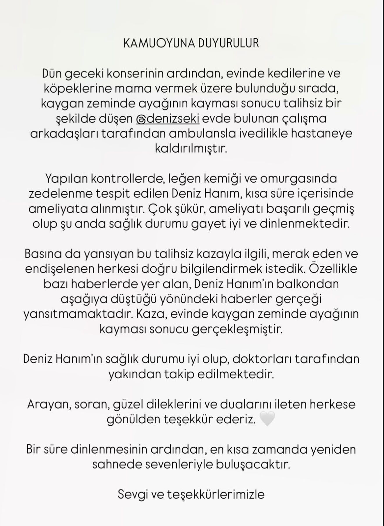 Deniz Seki’den korkutan haber