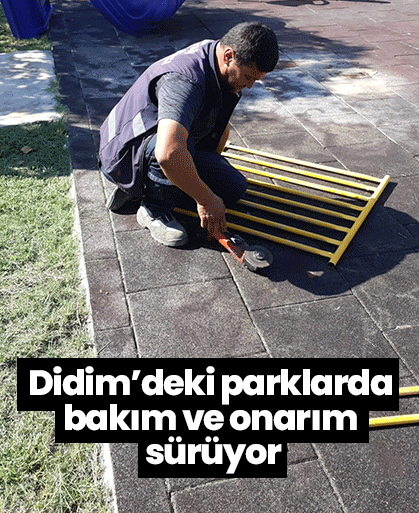Didim’deki parklarda bakım ve onarım sürüyor