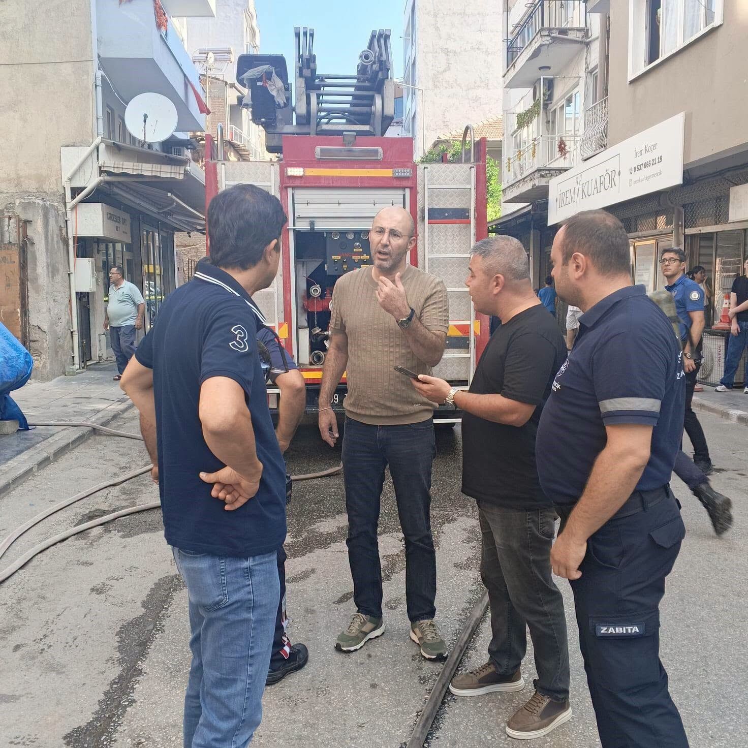 Germencik’te küle dönen mağazada inceleme yapıldı