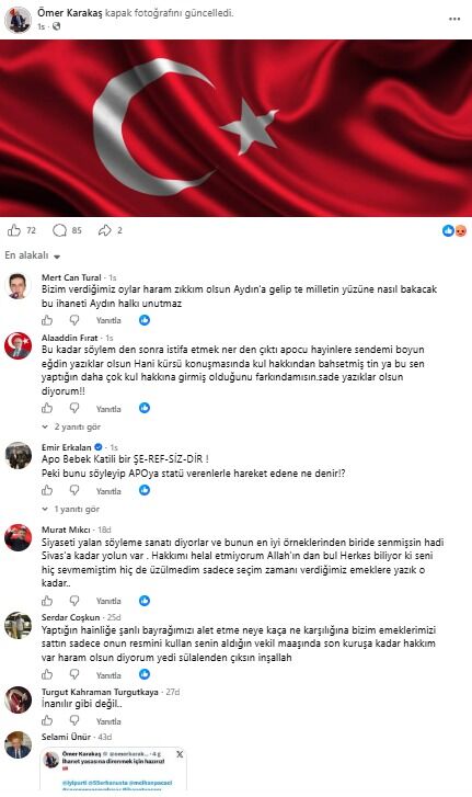 Kapak fotoğrafını değiştiren Karakaş’a tepki yağıyor “İki gün önce masayı yumrukluyordun Ömer efendi”