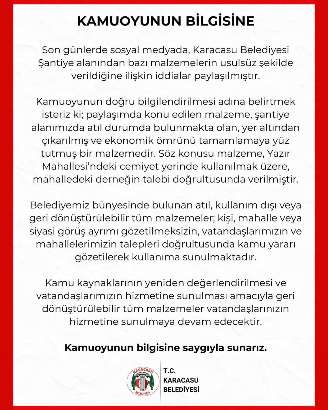 Karacasu Belediyesi Uysal’ın Iddialarına Yanıtladı “Siyasi Görüş Ayırmadan Kullanıma Sunuluyor” (1)