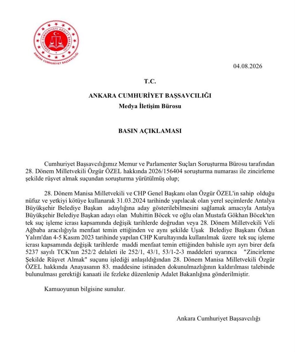 Özgür Özel Ve Veli Ağbaba’nın Dokunulmazlıkları Kalkıyor Mu Fezleke Adalet Bakanlığı’na Gönderildi (1)