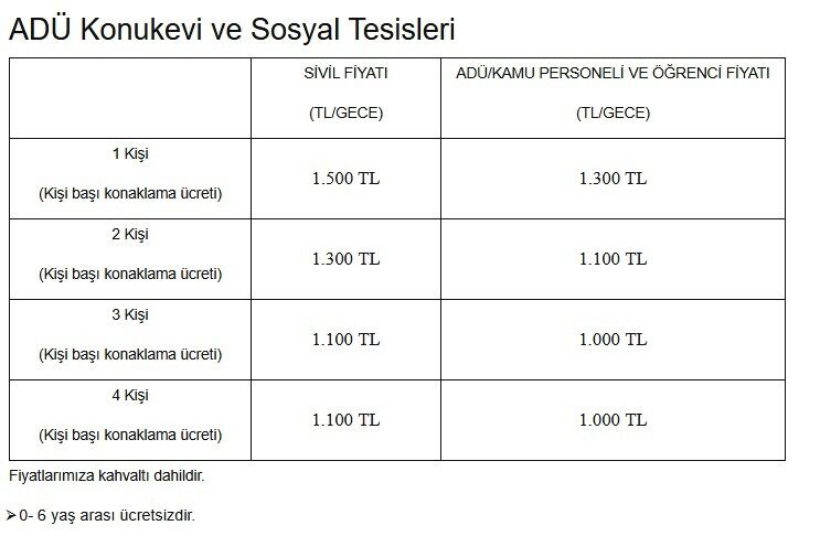 Aydın’daki kamu tesisleri konaklama ücretlerini güncelledi