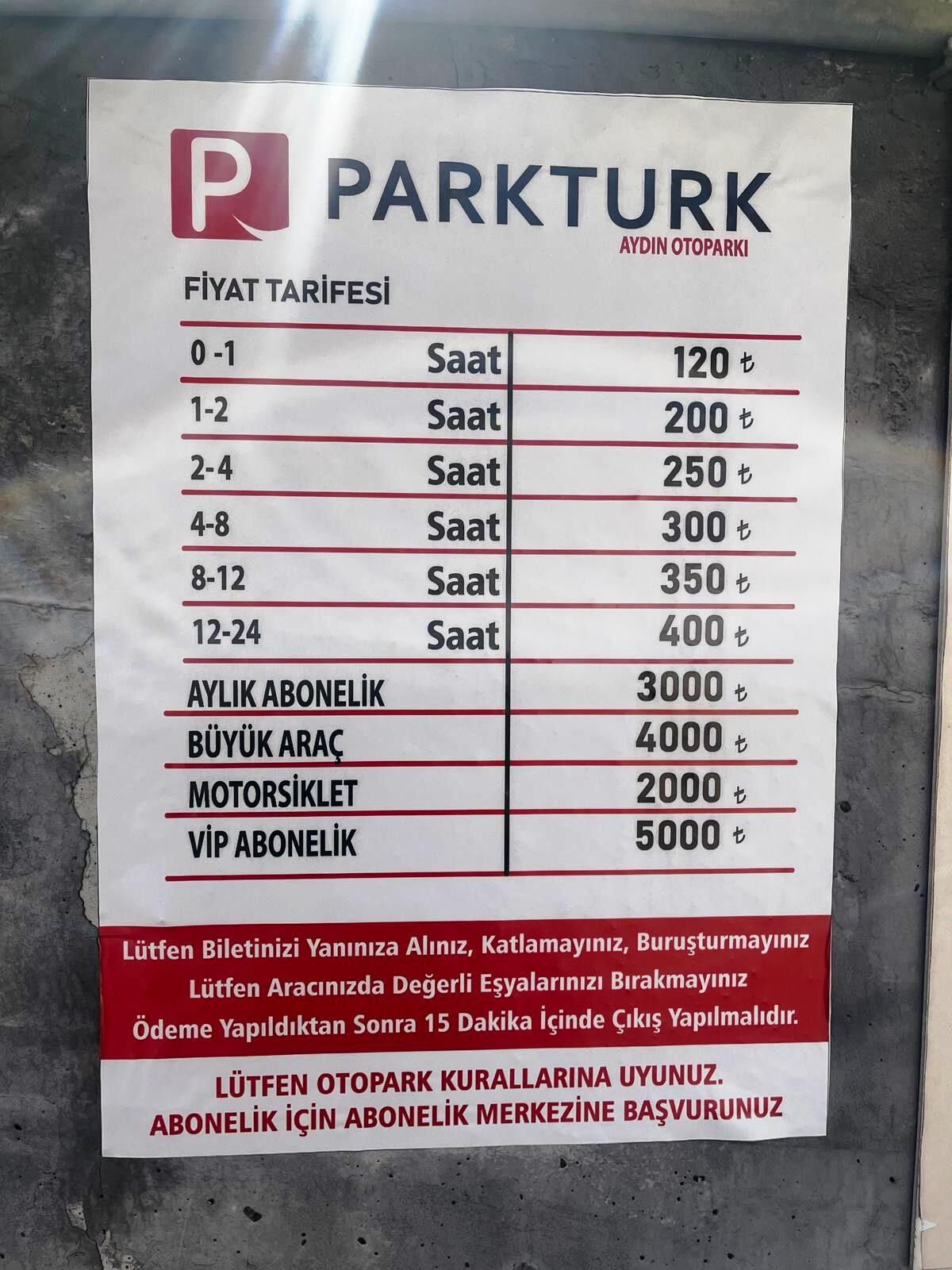 Aydın’daki otopark ücretlerine dev zam! Yeni tarifeler belli oldu