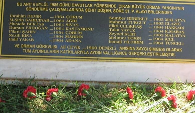 Aydın’ın unutamadığı acının 41. yıl dönümü 15 kahraman alevlerin arasında şehit oldu
