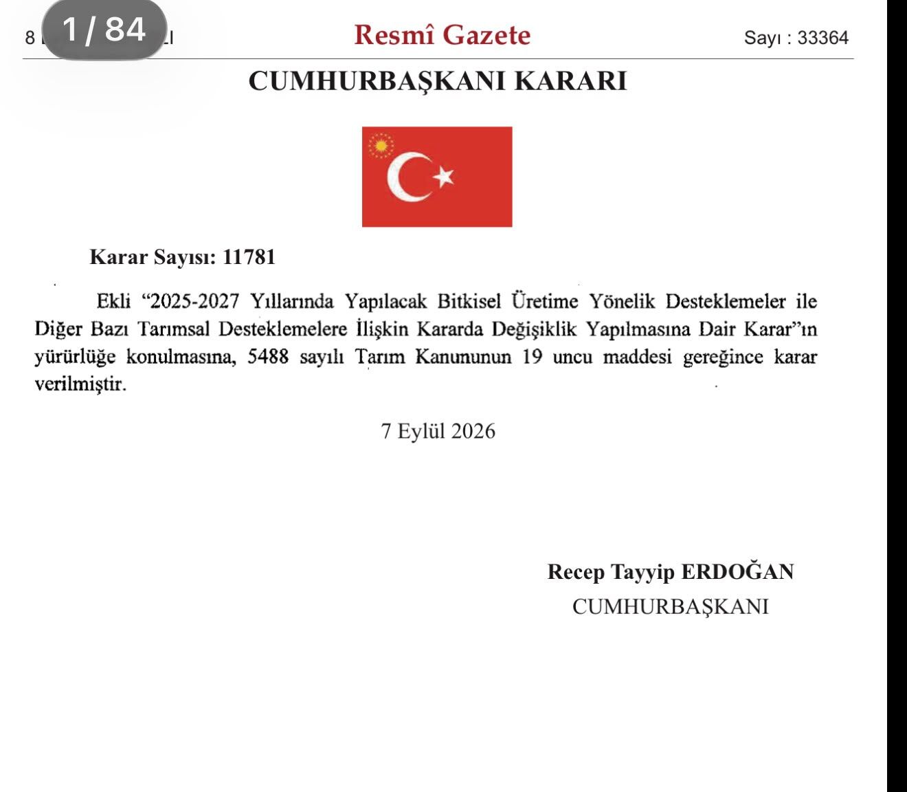 Cumhurbaşkanı Erdoğan’ın imzasıyla Aydın tarımında yeni dönem