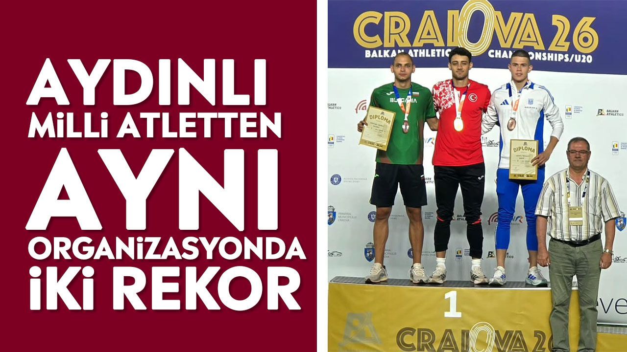 Aydınlı milli atletten aynı organizasyonda iki rekor