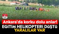 Ankara'da korku dolu anlar! Eğitim helikopteri düştü: Yaralılar var