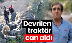 Devrilen traktör can aldı