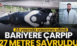 Bariyere çarpıp 27 metre savruldu