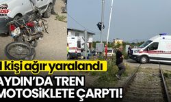 Aydın'da tren motosiklete çarptı