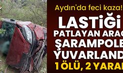 Lastiği patlayan araç şarampole yuvarlandı: 1 ölü, 2 yaralı