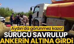 Aydın'da görünmez kaza! Sürücü savrulup tankerin altına girdi!