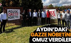 Aydın’daki Gazze nöbetine omuz verdiler