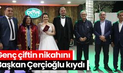 Genç çiftin nikahını Başkan Çerçioğlu kıydı