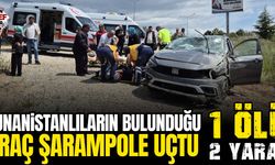 Yunanistanlıların bulunduğu araç şarampole uçtu: 1 ölü, 2 yaralı