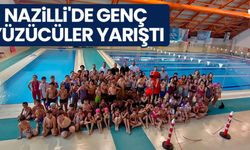 Nazilli'de genç yüzücüler yarıştı