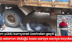 Kum yüklü kamyonet üzerinden geçti!