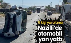 Nazilli’de otomobil yan yattı; 5 kişi yaralandı