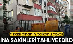 5 katlı binanın balkonu çöktü!