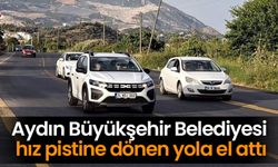 Aydın Büyükşehir Belediyesi hız pistine dönen yola el attı