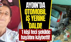 Aydın'da otomobil iş yerine daldı!