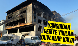 Aydın'da saatlerce süren yangından geriye yıkılan duvarlar kaldı