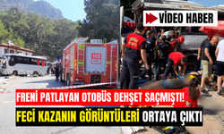 Freni patlayan otobüs dehşet saçmıştı! Feci kazanın görüntüleri ortaya çıktı