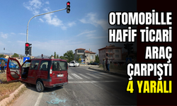 Otomobille hafif ticari araç çarpıştı: 4 yaralı