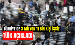 TÜİK Açıkladı: Türkiye'de 3 Milyon 11 Bin Kişi İşsiz!