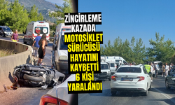 Zincirleme kazada motosiklet sürücüsü hayatını kaybetti, 6 kişi yaralandı